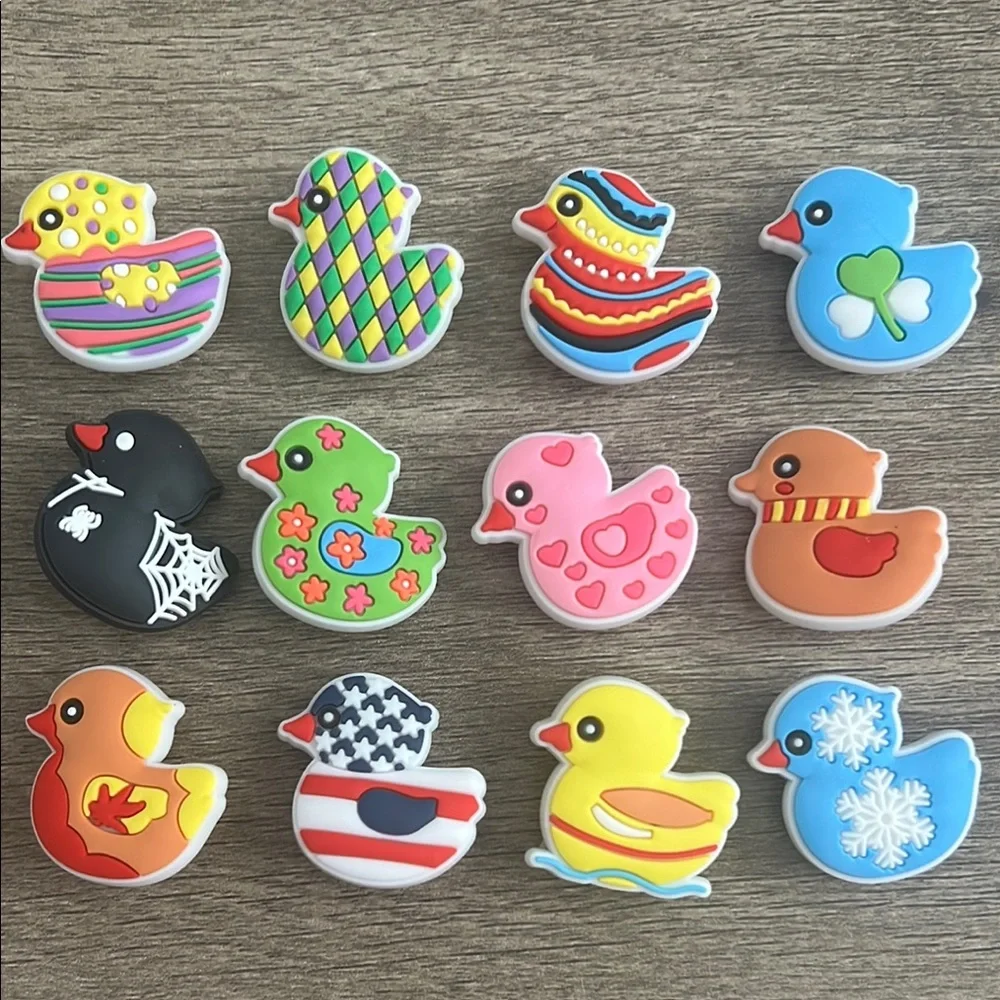 Jibbitz. RUBBER DUCKY. Set of 12. Fits CROCS & similar.